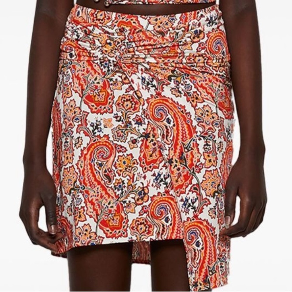 rabanne Paisley Pierced Gathered Skirt